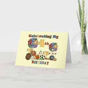 Carte Crazy For Sports 4th Birthday T-shirts et cadeaux