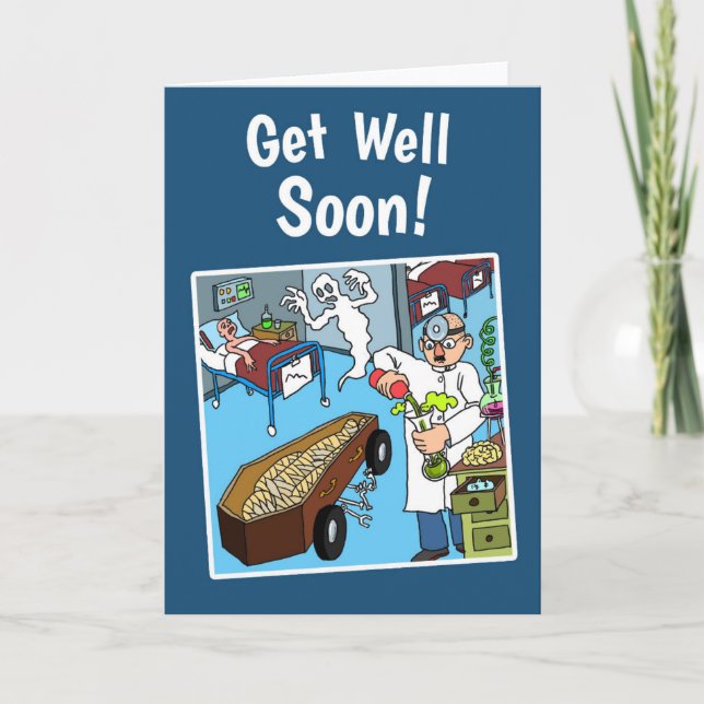 Carte Crazy Get Well Soon avec enveloppe blanche (Devant)