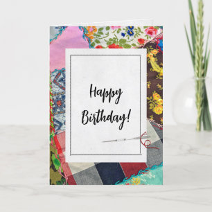 Carte Crazy Quilet et Aiguille Anniversaire