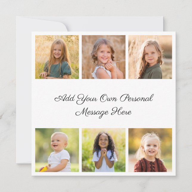Carte Create Your Own 6 Photo Collage Add Your Greeting (Devant)