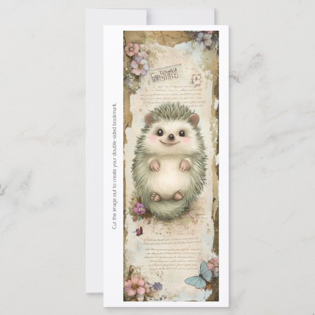 Carte Create Your Own Cute Hedgehog Bookmark Card (Devant)