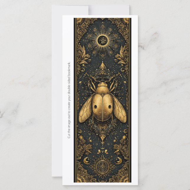 Carte Create Your Own Gold Ladybug Bookmark Card (Devant)