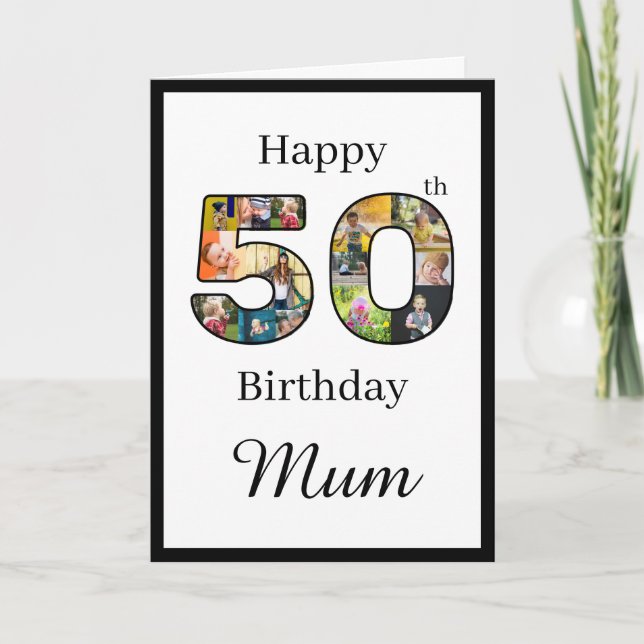 Carte Create Your Own Multi Photo Mum 50th Birthday (Devant)