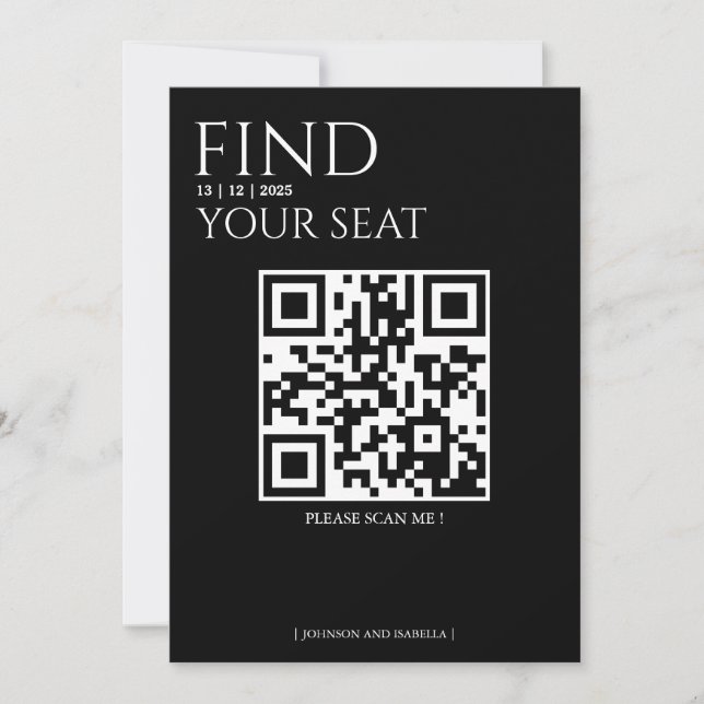 Carte Create your own QR Code Seating Chart (Devant)