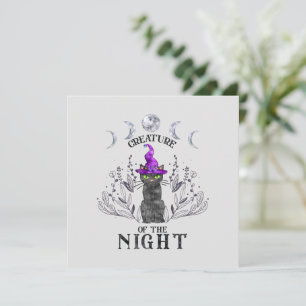 Carte Créatures de la nuit - Chat noir d'Halloween