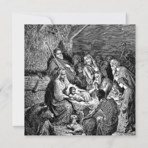 Carte Crèche de Noël illustrée