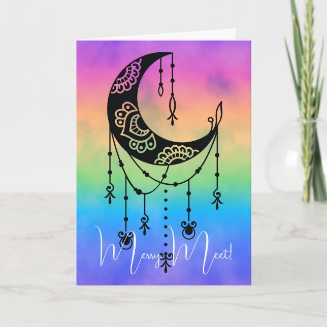 Carte Créez votre propre Boho Magique Lune Silhouette (Devant)