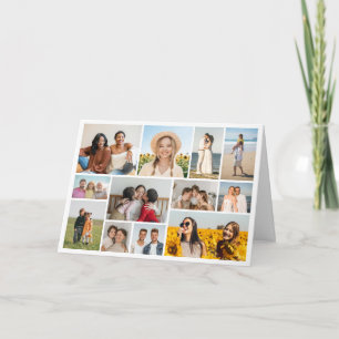 Carte Créez Votre Propre Collage De 12 Photos Plié Pour