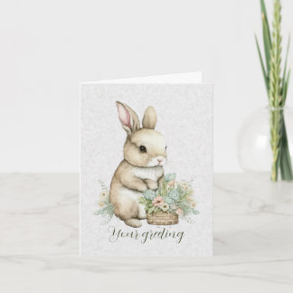 Carte Créez votre propre lapin de printemps et fleurs sa