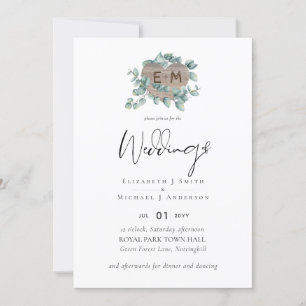 Carte Créez votre propre Mariage écologique Eucalyptus