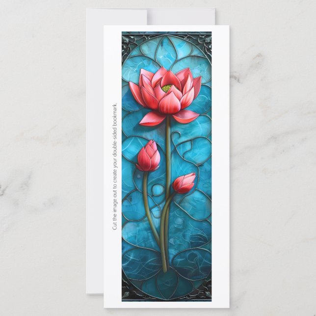 Carte Créez votre propre signet de lotus rose en verre c (Devant)