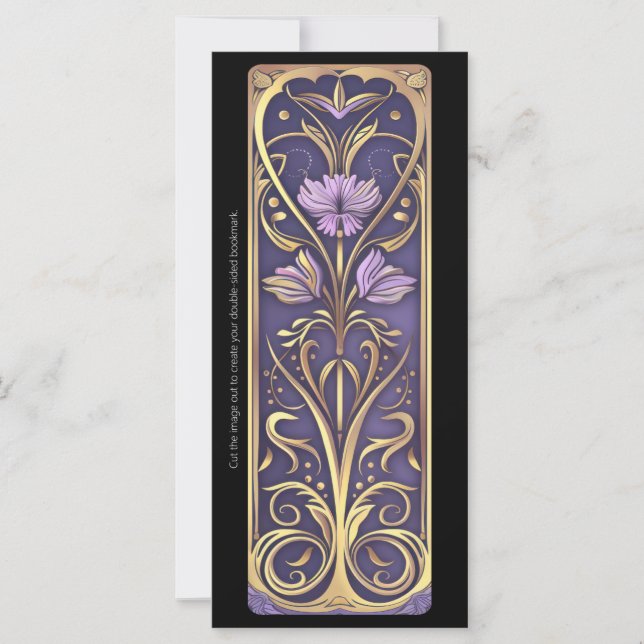 Carte Créez votre propre Signet Floral Art Déco (Devant)