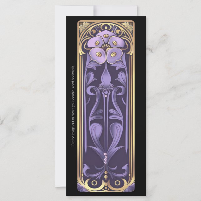 Carte Créez votre propre Signet Floral d'or Art déco (Devant)