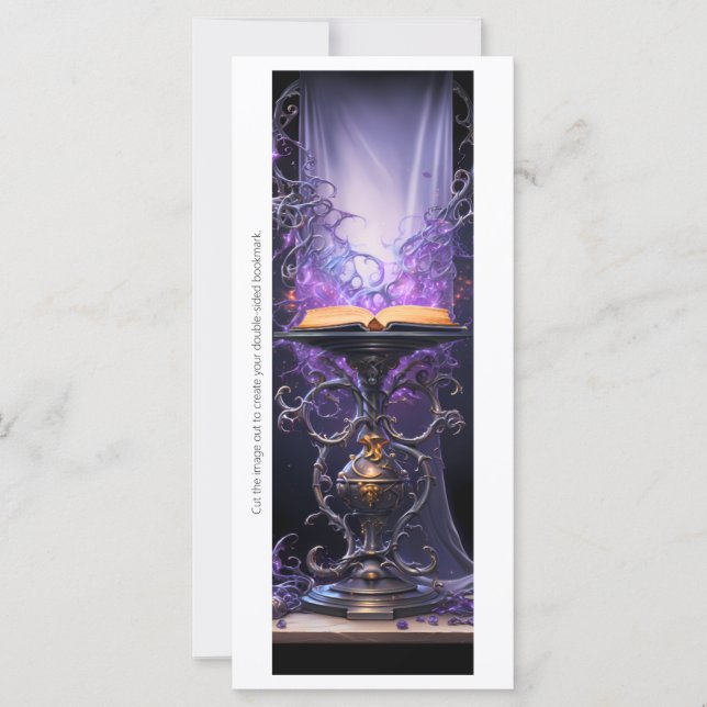 Carte Créez votre propre Signet gothique violet Grimoire (Devant)
