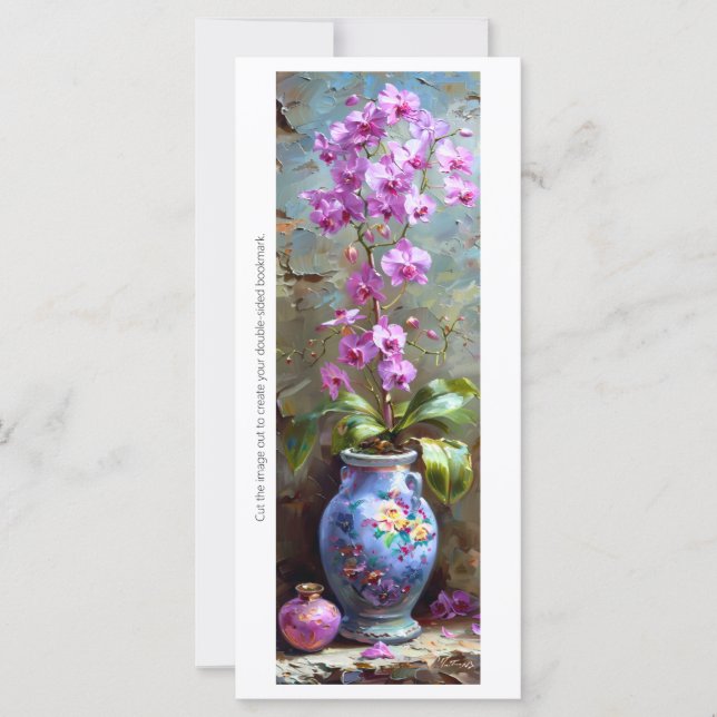 Carte Créez votre propre Signet Vase Orchidées Peint (Devant)
