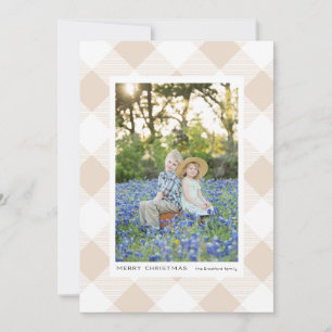 Carte Crème Buffalo Check Plaid sur Cream Photo Holiday