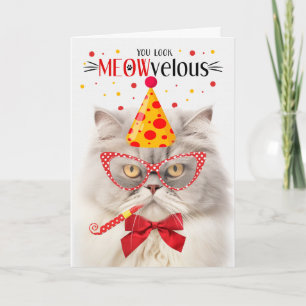 Carte Crème Chat Perse MEOWvelous Anniversaire