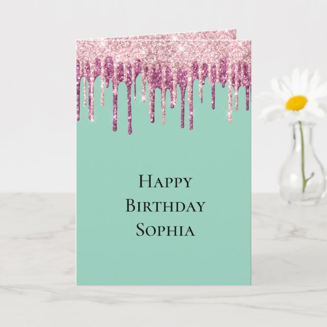 Carte Crème de crème glacée rose à la menthe Parties sci (Petite plante)