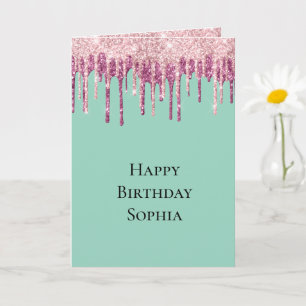 Carte Crème de crème glacée rose à la menthe Parties sci