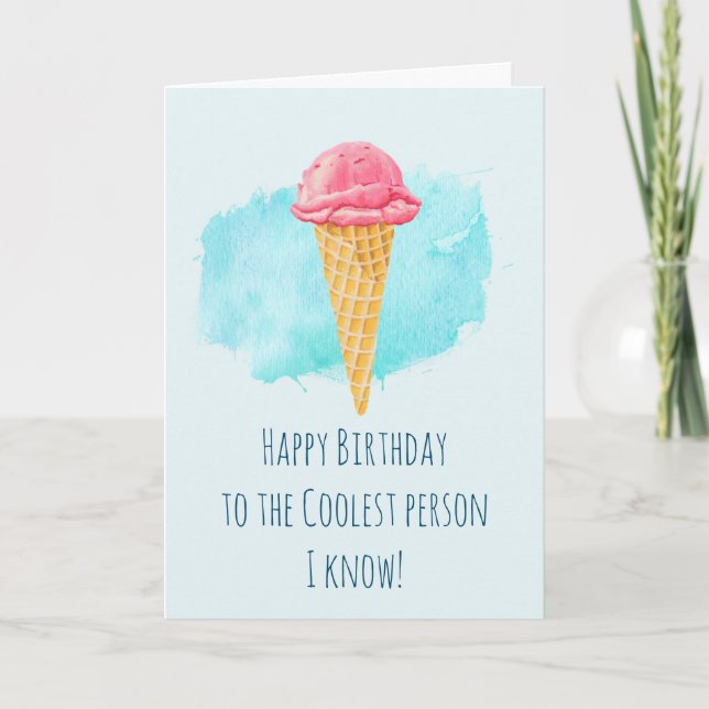 Carte Crème de glace cône la personne la plus froide heu (Devant)