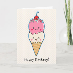 Carte Crème de glace Joyeux anniversaire