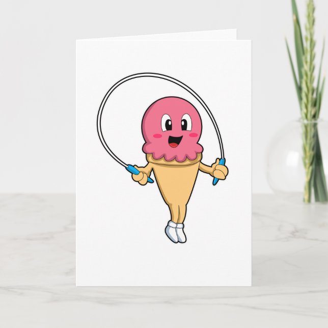Carte Crème glacée à Fitness avec corde (Devant)