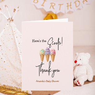 Carte Crème glacée douce été ici Baby shower Scoop