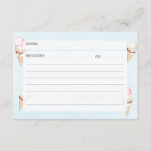 Carte Crème glacée et recette bleue Pois