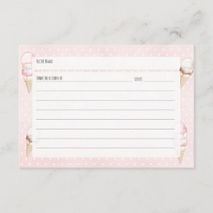 Carte Crème glacée et recette rose Pois