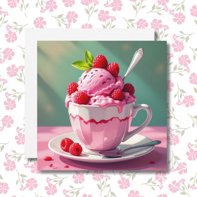 Carte Crème glacée framboise blanche (Créateur téléchargé)