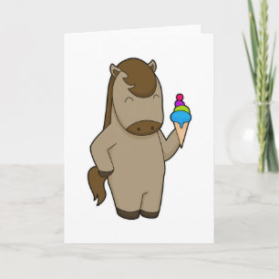 Carte Crème glacée Horse gaufre