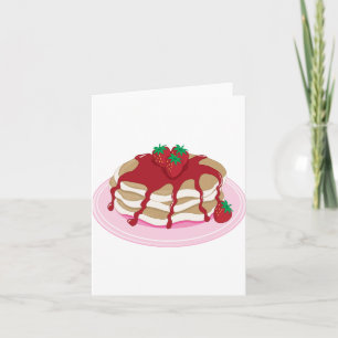Carte Crêpes à la fraise Nourriture sucrée du petit-déje