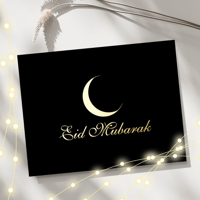 Carte Crescent Gold Foil Eid Moubarak (Créateur téléchargé)