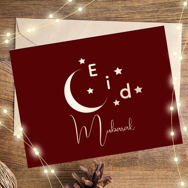 Carte Crescent Gold Foil Eid Moubarak (Créateur téléchargé)