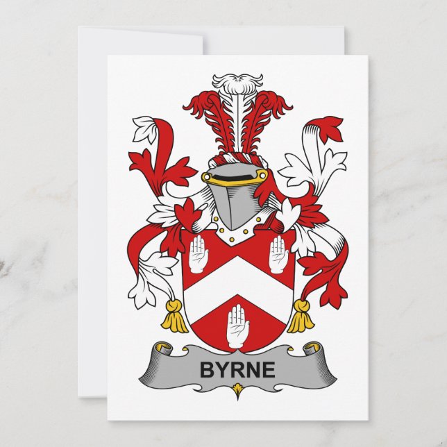 Carte Crest de la famille Byrne (Devant)