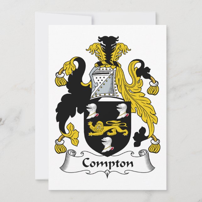 Carte Crest de la famille Compton (Devant)