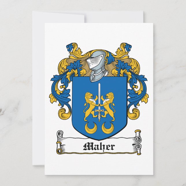 Carte Crest de la famille Maher (Devant)