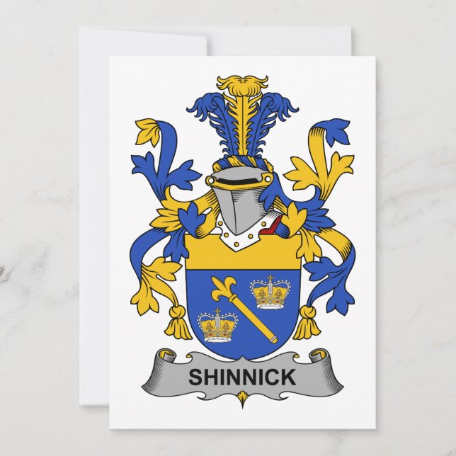 Carte Crest de la famille Shinnick (Devant)