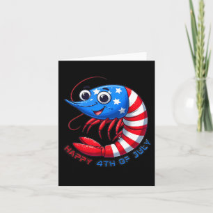 Carte Crevettes Heureuses Célèbrent Le 4 Juillet Enfants