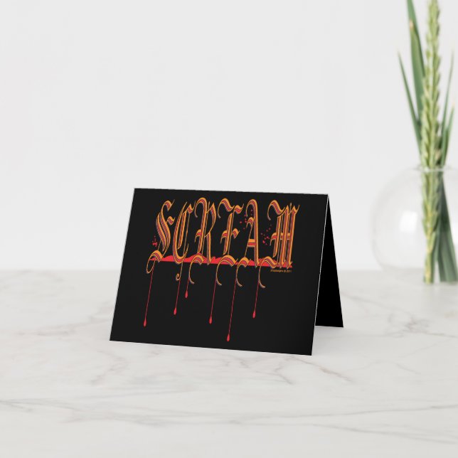 Carte CRI PERÇANT Halloween sanglant (Devant)