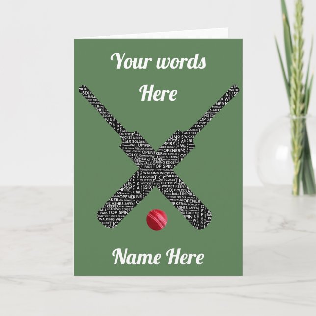 Carte Cricket personnalisable (Devant)