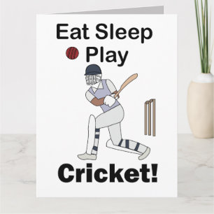 Carte Cricket Sports Manger Dormir Jouer Cricket