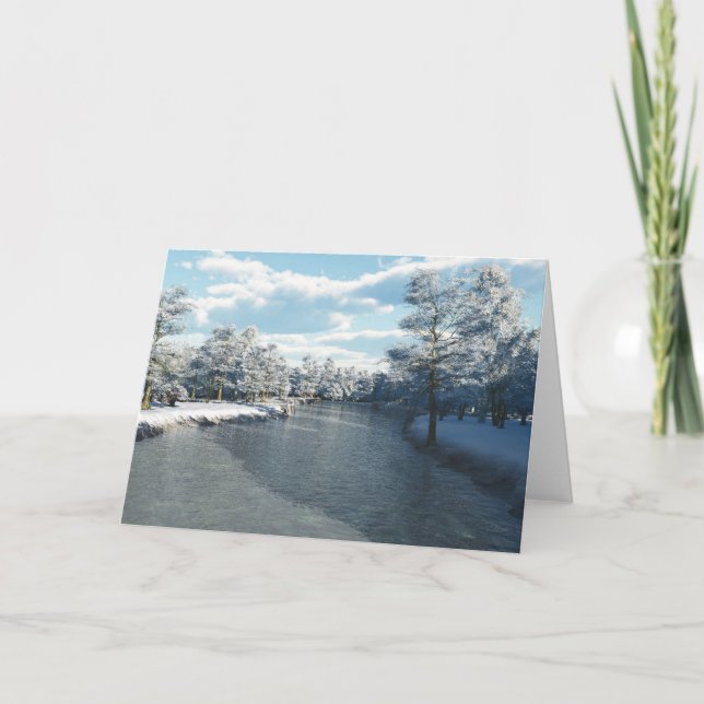 Carte Crique d'hiver (blanc) (Devant)