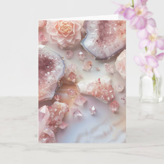 Carte Cristal de Quartz Rose | Pierre de l'Amour Rose  C