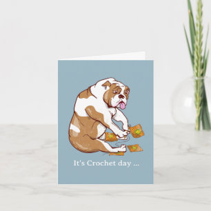 Carte Crochet de Bulldog anglais