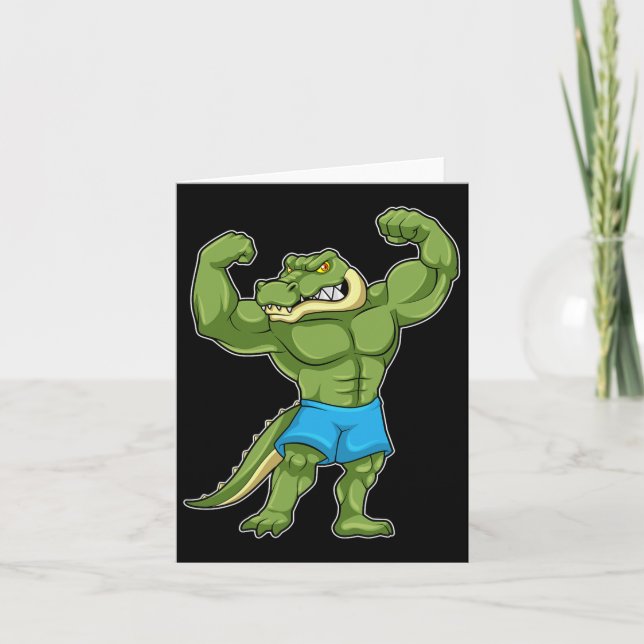 Carte Crocodile Bodybuilder Bodybuilding Sports (Devant)