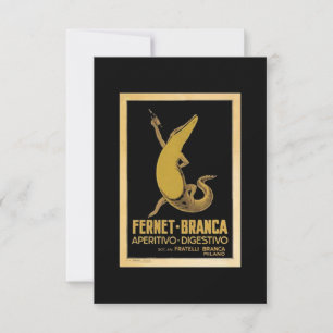 Carte Crocodile Branca vintage Fernet Alligator