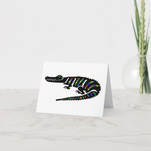 Carte CROCODILE cool - Graphique animal en voie de dispa (Devant)