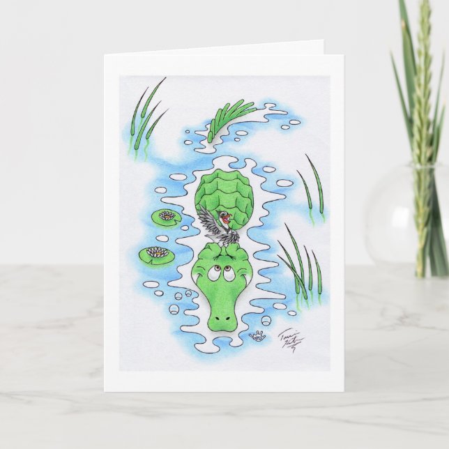 Carte Crocodile d'anniversaire (Devant)