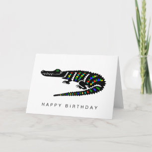 Carte CROCODILE dessiné à la main - Faune - Nature